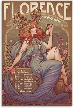 Florence + The Machine 18 Poster Hangingation Metal Sign Retro Vintage Tin Sign Metal Poster Wall Art Decor 8X12 Inches, TinSignTammieLoveA1912