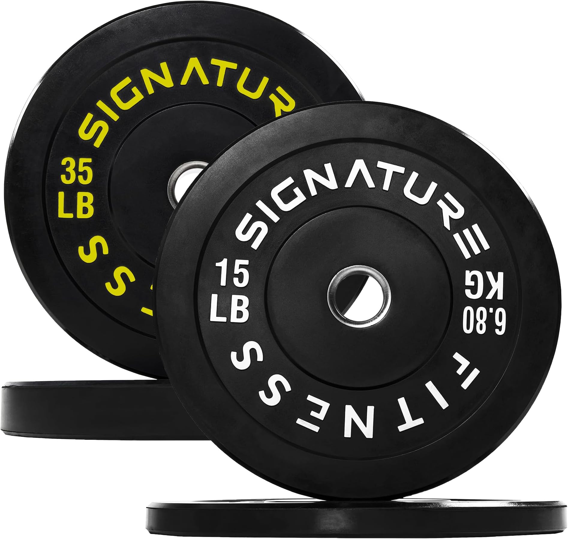 Olympic Bumper Plates Set, 2" Weight Plates for Strength Training & Weightlifting, 100LB Set (15LB, 35LB), Multiple Packages