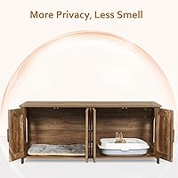 Vista 43 de Homhedy - Caja de arena para gatos, muebles de madera para baño de gatos con puerta de granero, casa para mascotas, se adapta a la mayoría de cajas