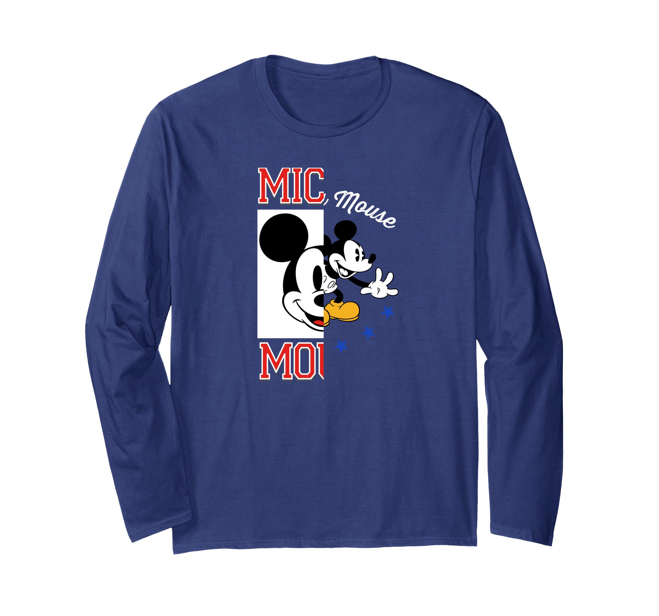 Mickey Mouse split long sleeve t-shirt coton imprimé graphique manches longues