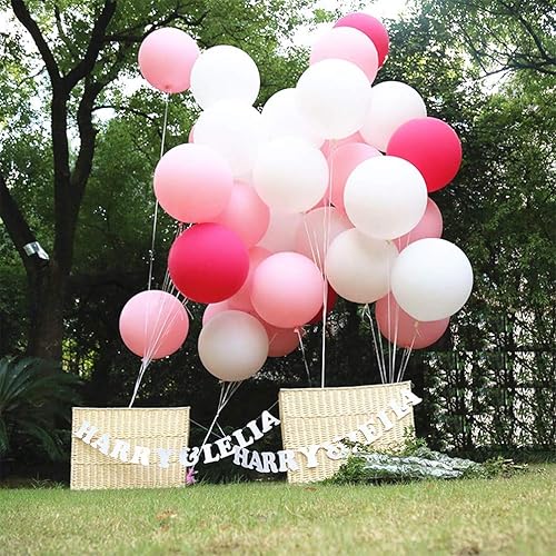 Miniatura 7 de Globos redondos de látex de 24 pulgadas, paquete de 10 globos grandes gruesos de color rosa macarrón para sesiones de fotos, bodas, baby shower,
