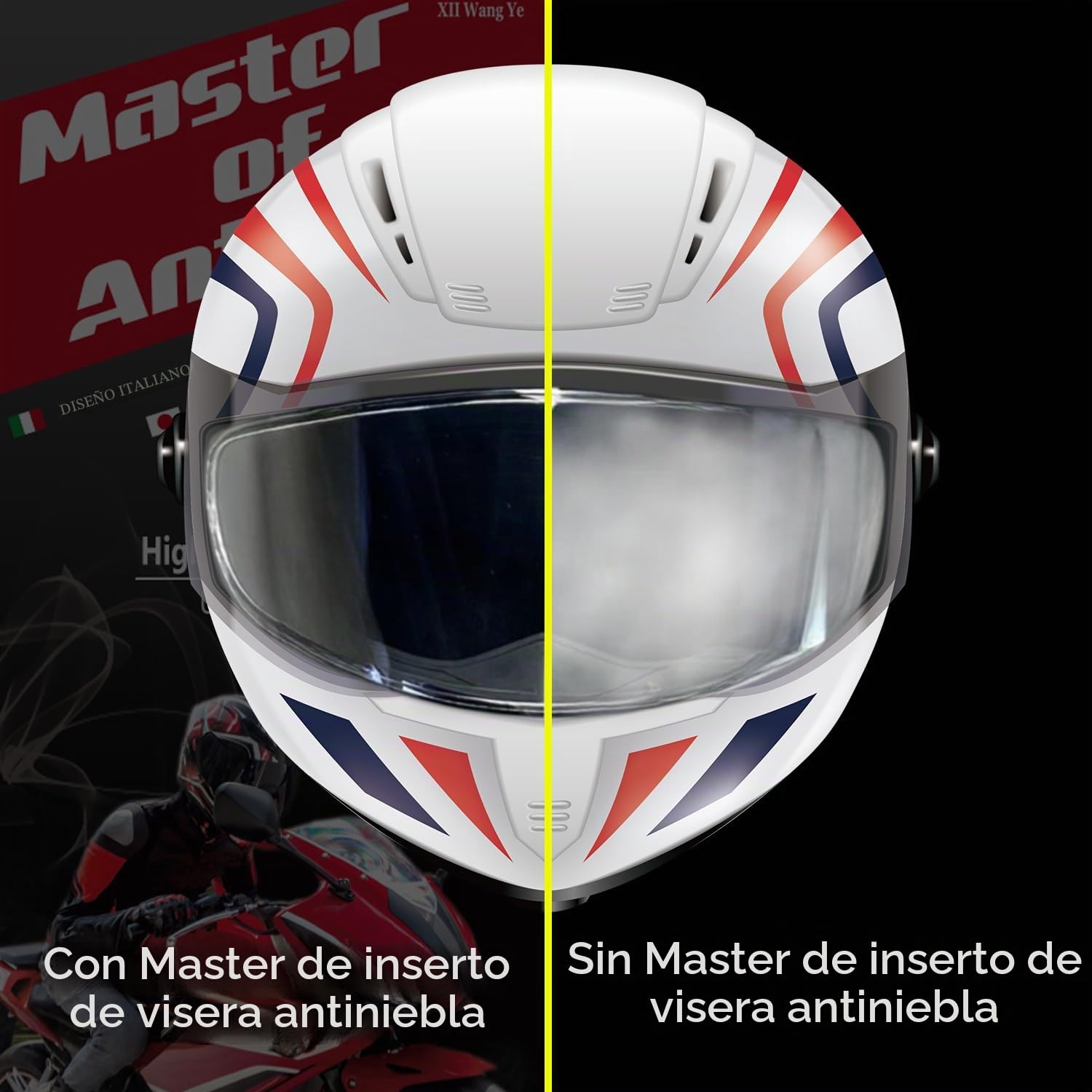 XII WY Protector Universal para Casco de Motocicleta Película antivaho, Inserto de Lente de Visera Amarilla Resistente a la Niebla 9.5cm X 25cm