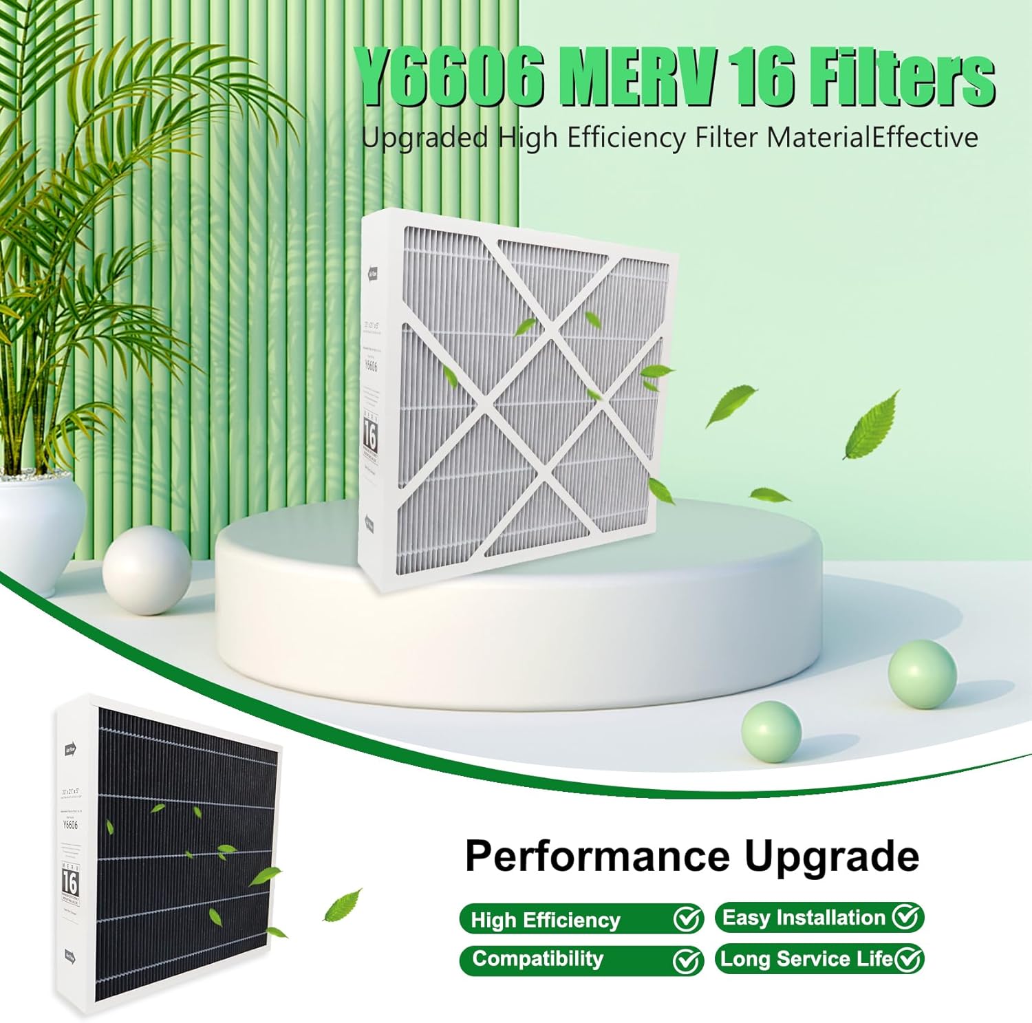 Premier Y6606 Merv 16 High Efficiency Filter, for Lennox Y6606 and PureAir PCO3-14-16 Air Purifier Filter Replacement, 20x21x5 Inch Activated Carbon Cleaner Stove Filter (1 Pack)