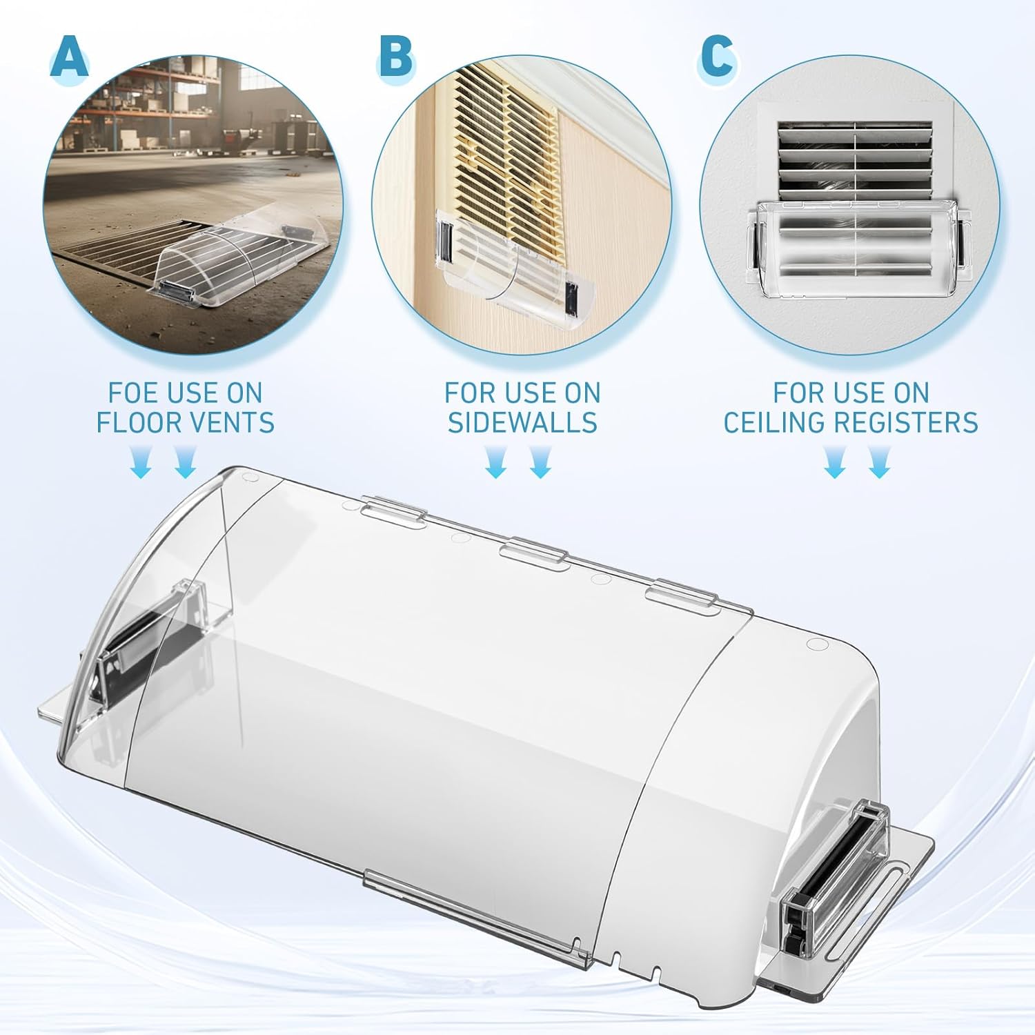 12 Pack Air Vent Deflectors Adjustable Magnetic Heat and Vent Cover, 9" to 15.5" Heat and Air Deflector for Vents, Sidewalls and Ceiling Registers