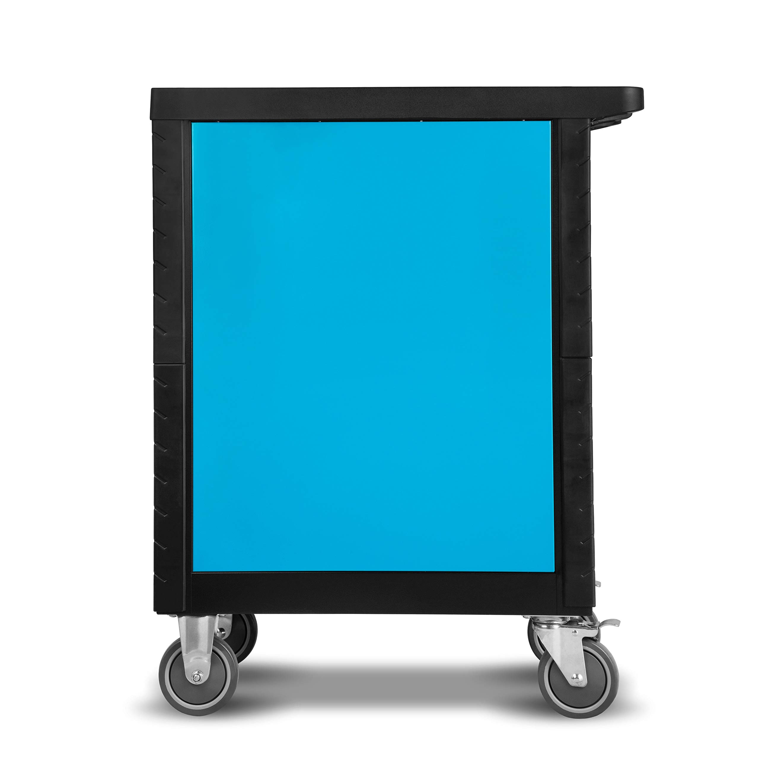 EBERTH Servante d'atelier, 167 pièces, 7 tiroirs, 5 remplis d'outils, Boîte à Outils à Double paroi en Acier, revêtement époxy Bleu, Roues pivotantes, Frein de stationnement, poignées ergonomiques