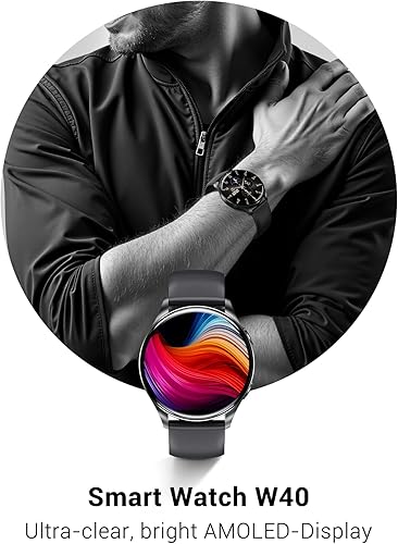 Miniatura 3 de IOWODO Reloj inteligente para mujeres y hombres, pantalla ultra clara AMOLED de 1.43 pulgadas con monitor de frecuencia cardíacasueño, 21 idiomas,