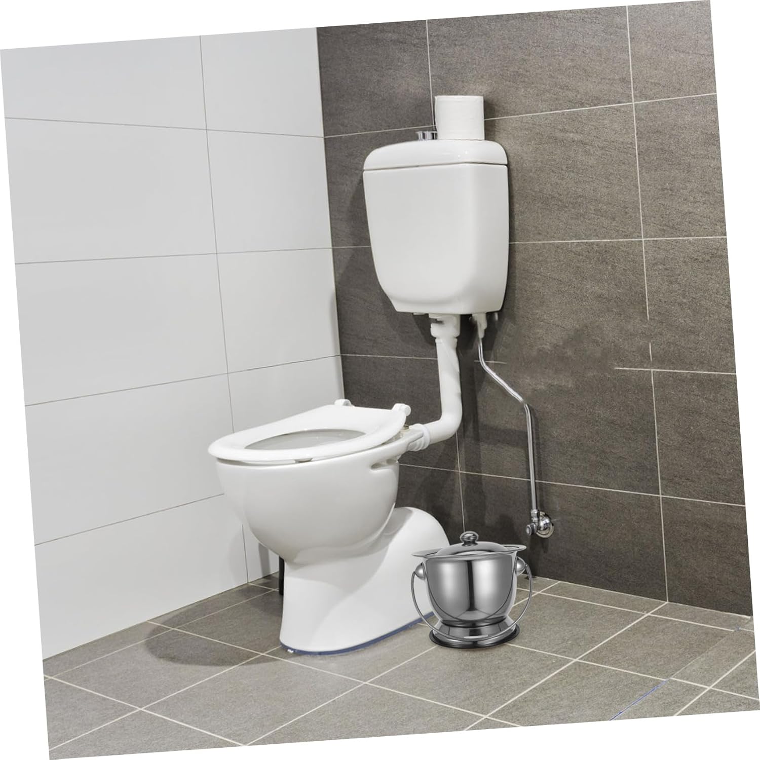 Stainless Steel Pee Bucket Potty for Adults Portable Urinal Lid Travel Potty for Seniors Bedside Commode