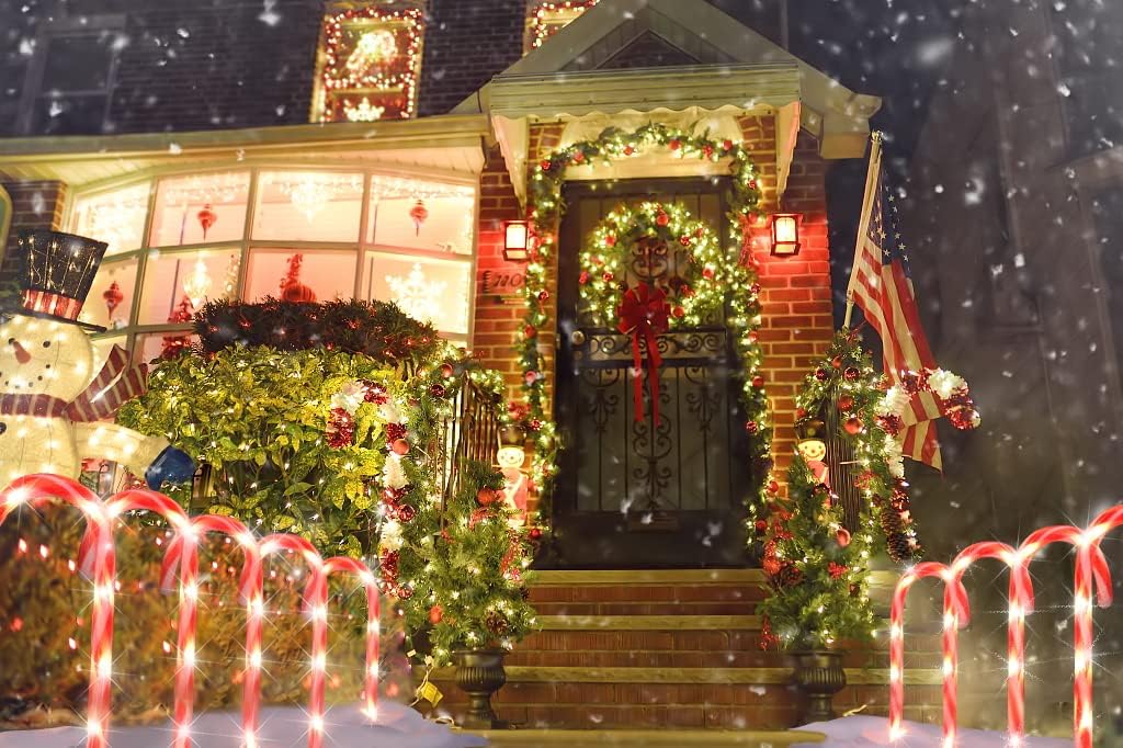 22" Christmas Candy Cane Pathway Markers & Christmas Halloween Projector Lights Outdoor for Indoor and Outdoor Christmas Holiday Party Patio Yard Decor