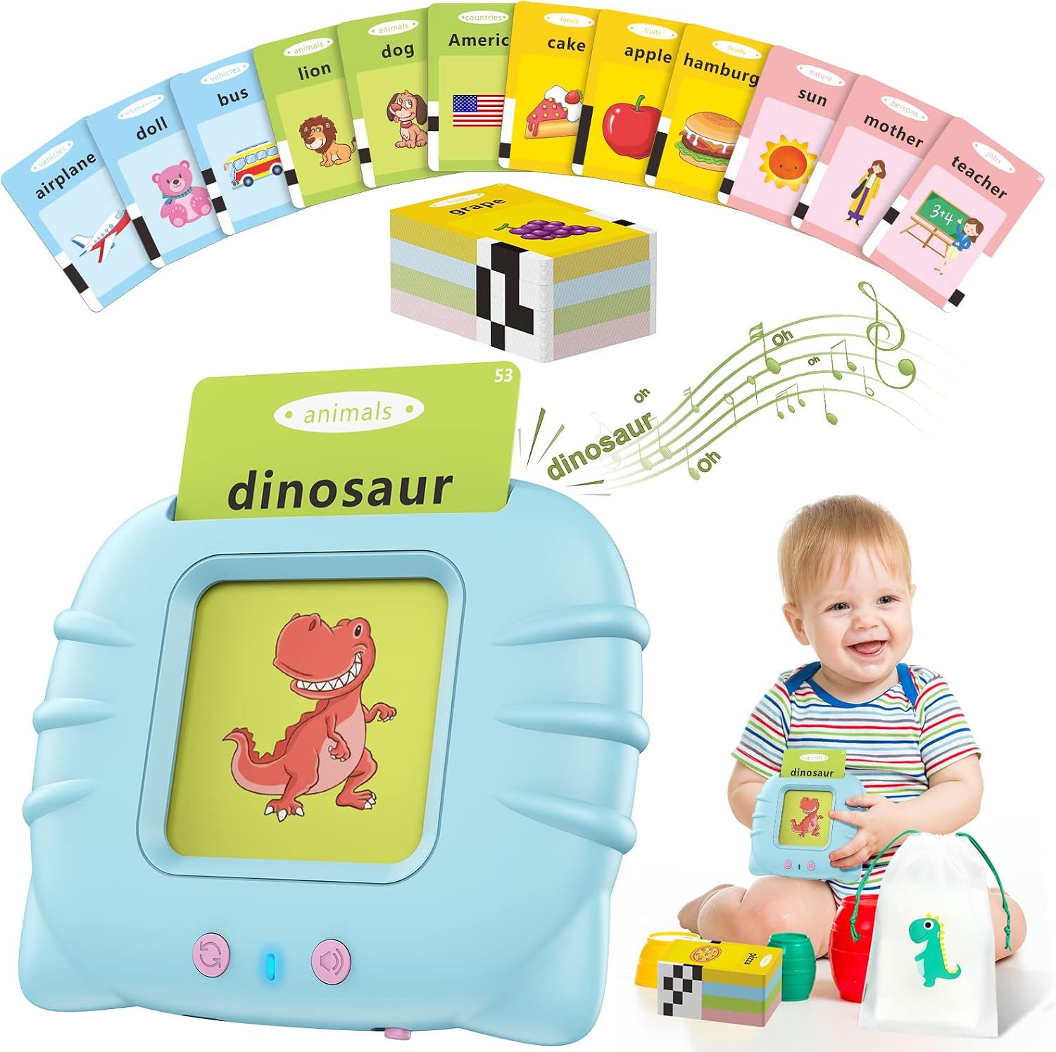 Toddler Toys for 2 3 4 5 Year Old Girls and Boys, Uladis Speech Therapy Toys, Autism Sensory Toys for Autistic Children, Montessori Toys, Learning Talking Flash Cards 224 Sight Words