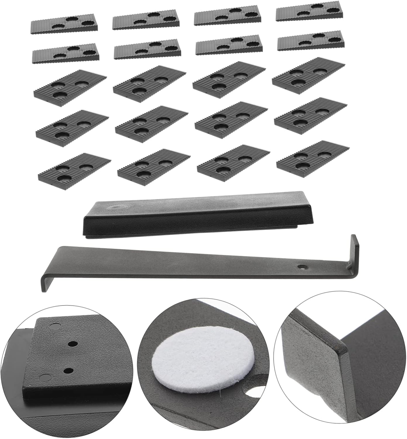 jojofuny 1set Wood Flooring Installation Tools Kit Spacers Tapping Block and Heavy Duty Pull Bar for Vinyl and Projects