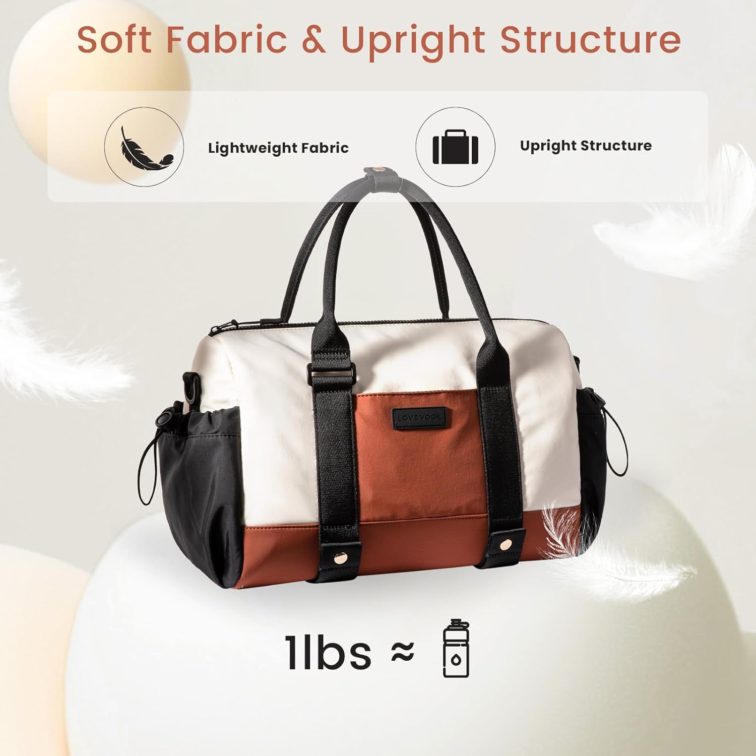 LOVEVOOK Small Gym Bag for Women with Yoga mat Holder, Mini Duffle Bag for Travel with Wet Pocket, Overnight Personal Item Bags, Lightweight Carry on Weekender Duffel for Workout, Dance, Ballet - Image 4