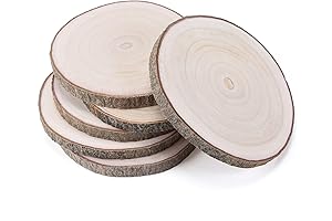 Pllieay 6Pcs Paulownia Wooden Chargers for Centerpieces