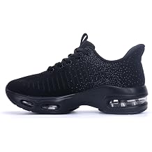 Women's Slip On Walking Shoes Breathable Tennis Sneakers Black