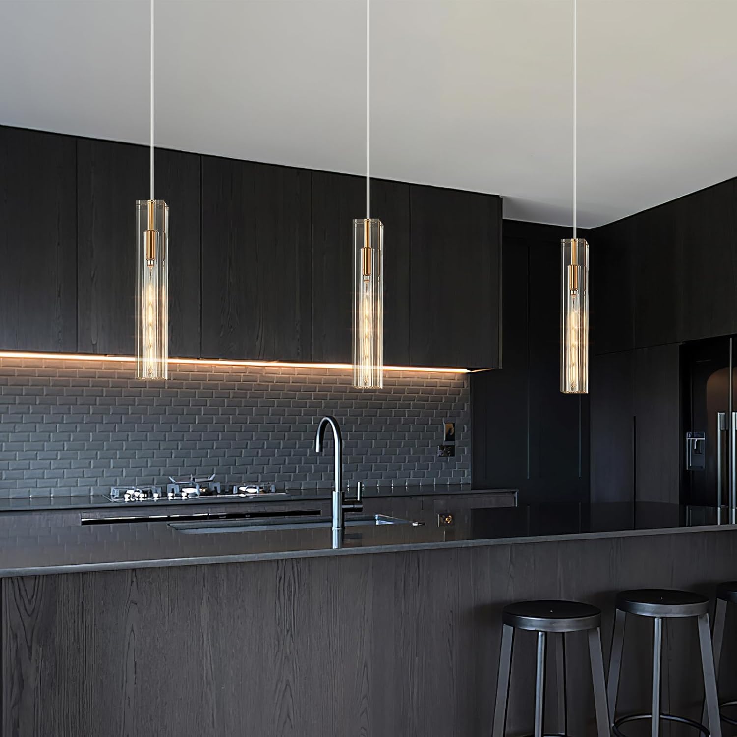 Modern Crystal Ceiling Kitchen Light Fixtures Pendant Lights Mini Pendant Light Pendant Lighting for Kitchen Island Bedroom Living Room Hallway Dining Room (1 Pack)