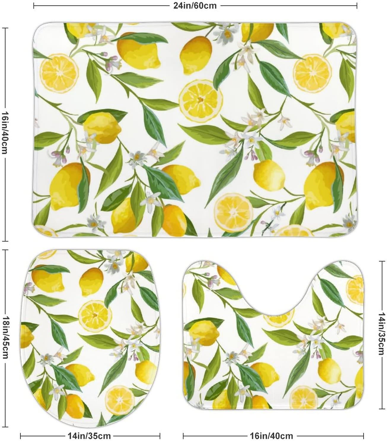 New Goth Bath Mat Set, Soft Comfortable Bathroom Rugs for 3 Pieces, Non-Slip Toilet Mats, Easier to Dry for Floor Mats 16"x24"