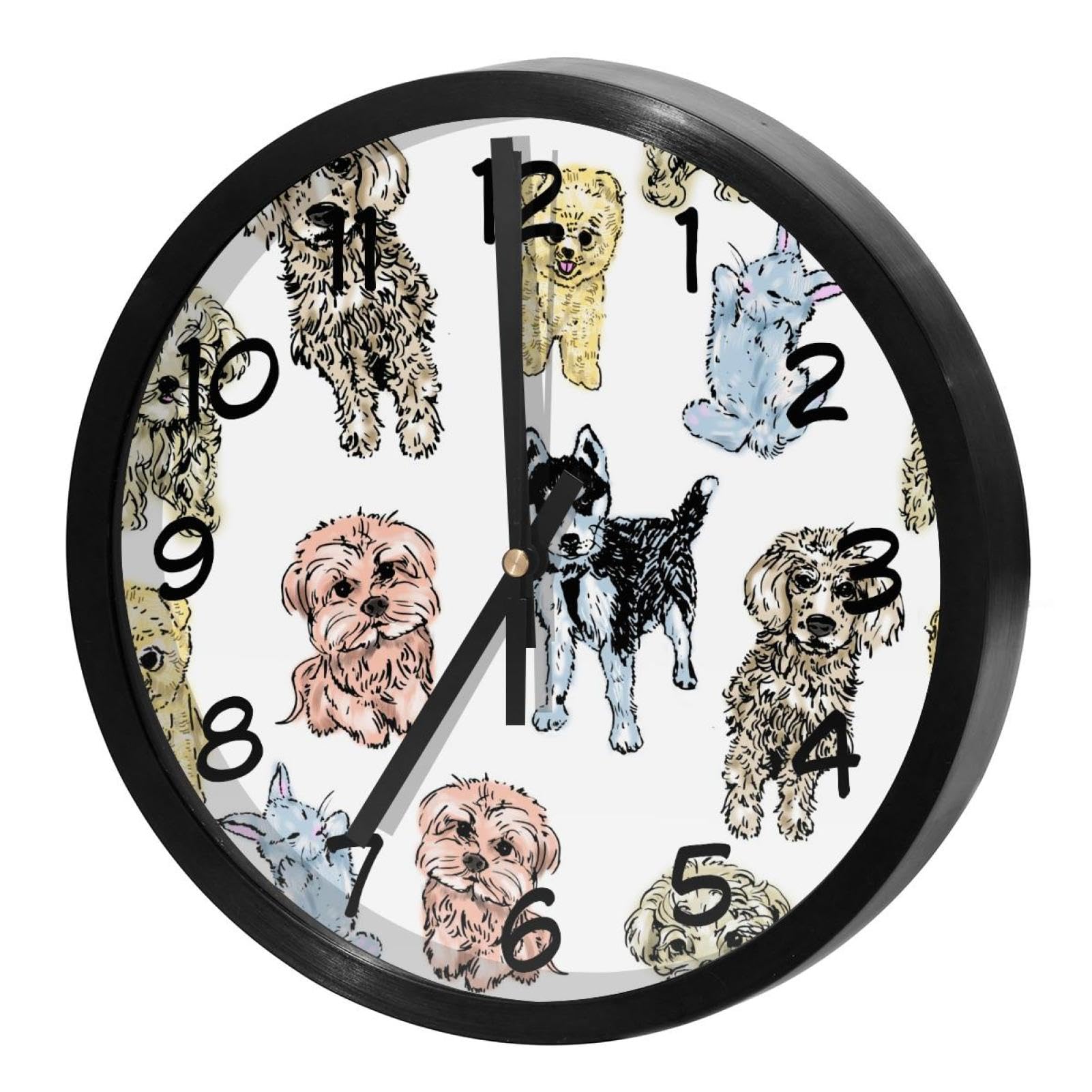 Horloge murale à quartz sans bruit avec cadran rond lisible pour l'école