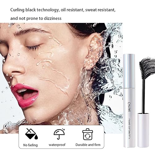 Miniatura 3 de MIESCHER Rímel negro para pestañas, máscara colorida de color de larga duración, pestañas de ojos para rímel de secado rápido, a prueba de manchas,