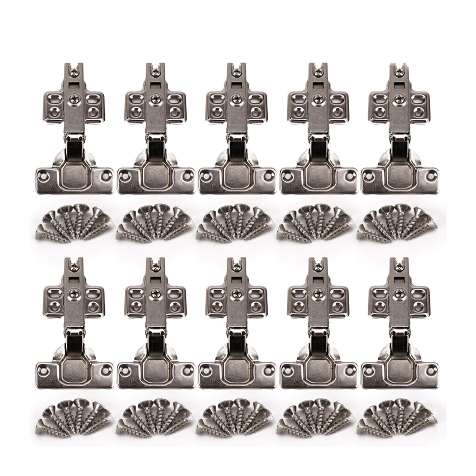 Shundeed One Color 10Pcs Hinges, Stainless Steel, Cabinet Hinges, Hydraulic Damping Hinges, Concealed Hinges, Soft-Close Hinges, Closet Bookcases