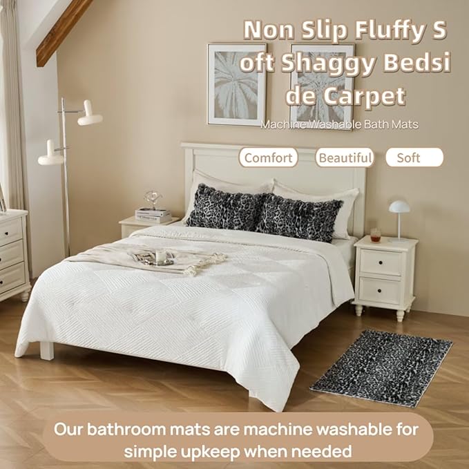 3D Bubble Mat Faux Fur Floor Mat Area Rug 700GSM Super Soft Plush Fluffy Fur Rugs for Hallway Nursery Rugs Home Décor Rectangle-Snow Leopard,2 * 6ft