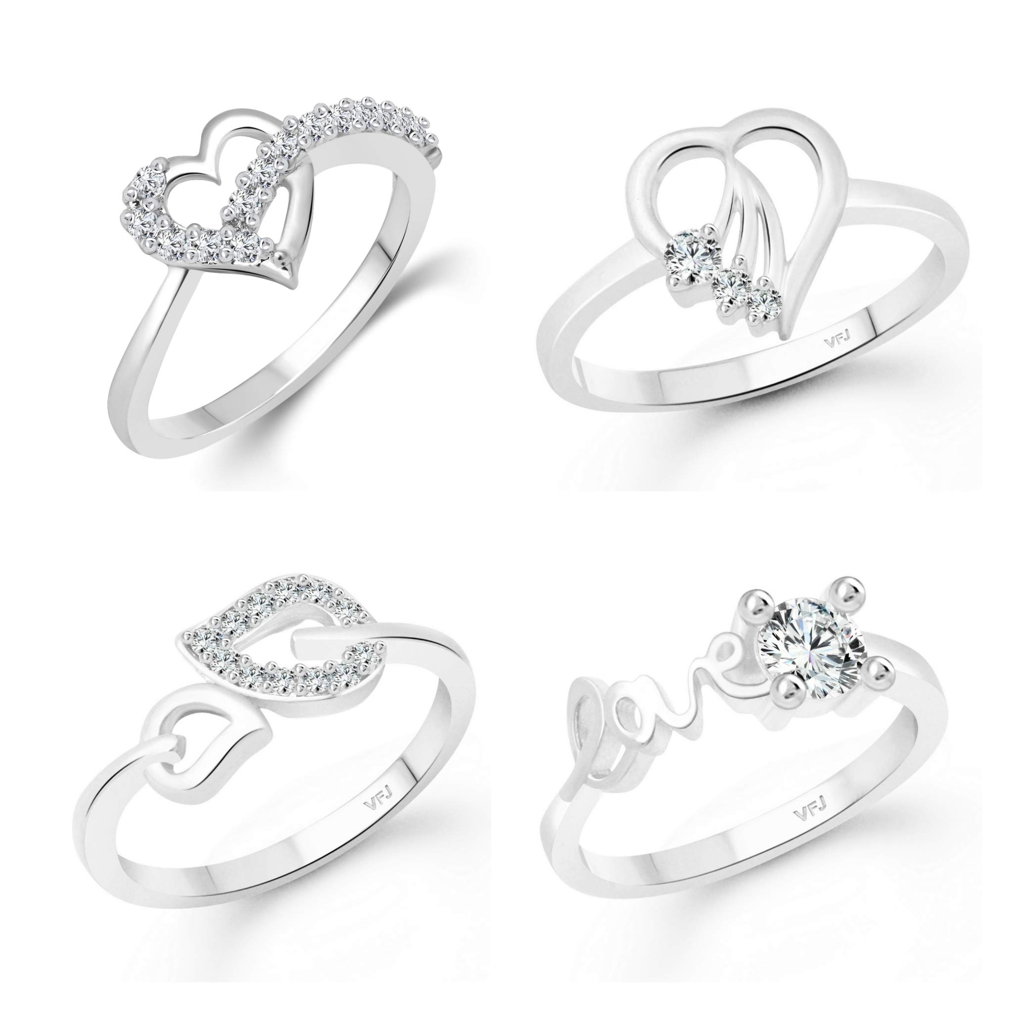 VFJ Vighnaharta Valentine Day Gift valentineday Gift for him Gift for Women Gift for Men Fashion Jewellery Womens Regular Fit Brass Mix Size Combo Ring Set Pack of 4 Rings (B07RNZCZCB) Amazon Price History, Amazon Price Tracker