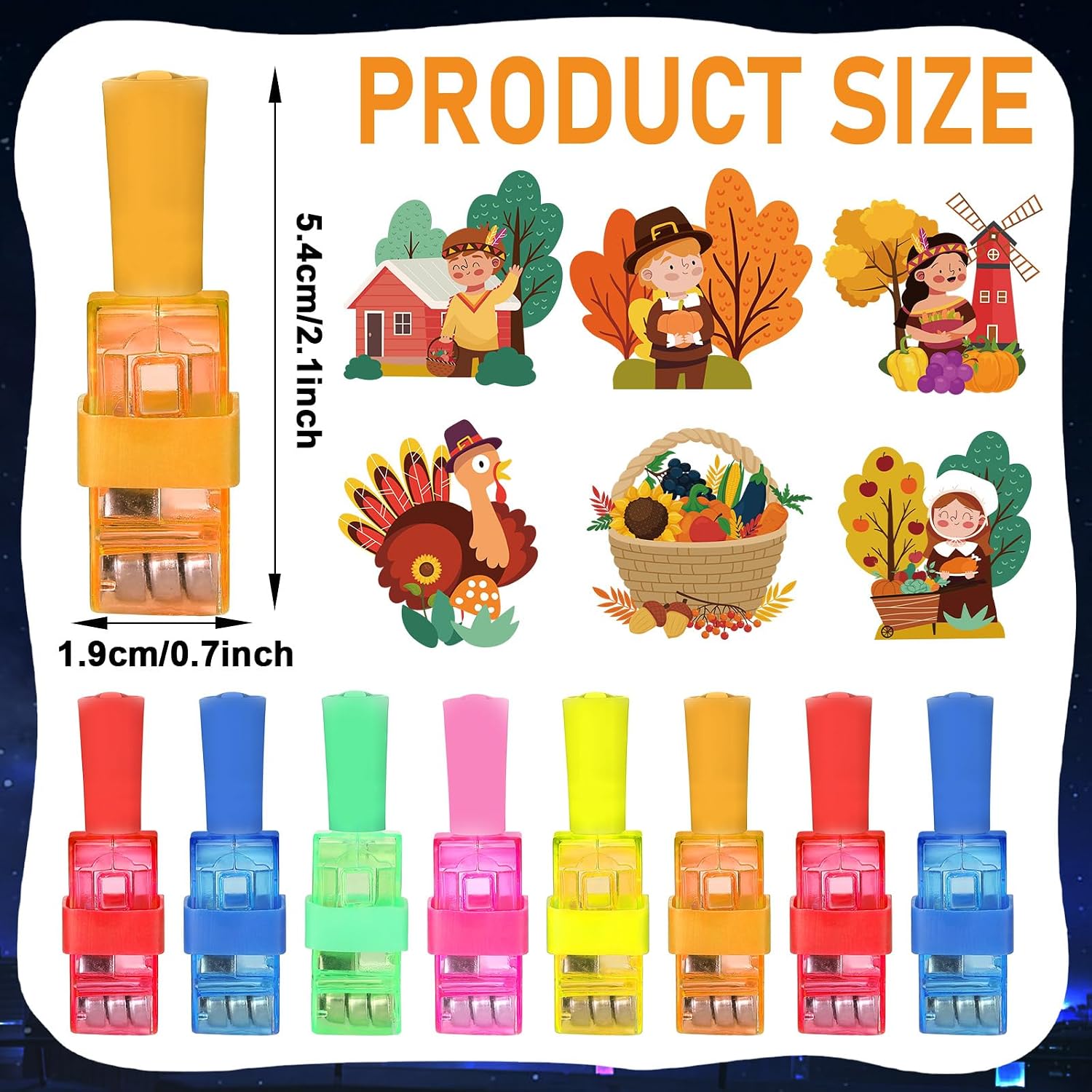 36PCS Thanksgiving Pilgrim LED Finger Light Autumn Light up Party Favors