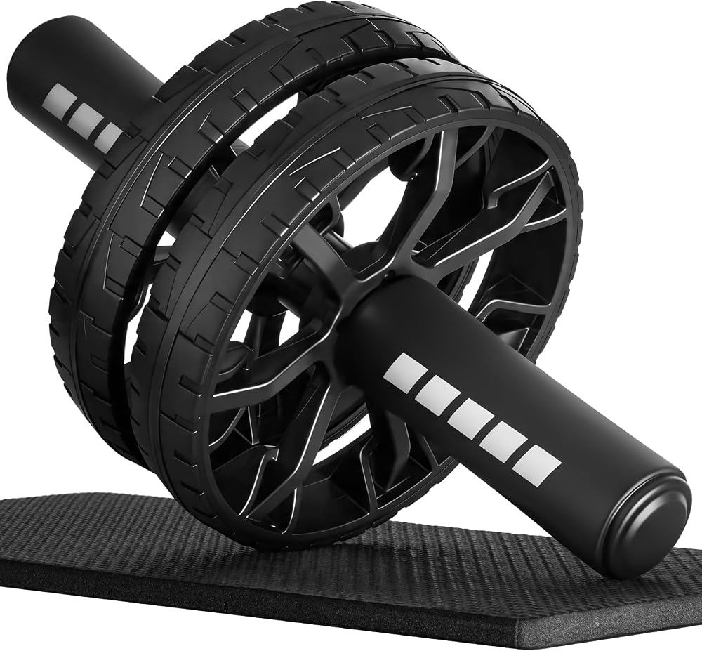 Upgraded Ab Roller Wheel, Abdominal Core Workout Equipment for Home Gym with Knee Pad, Full Body Strength Training Fitness Tool for Men and Women