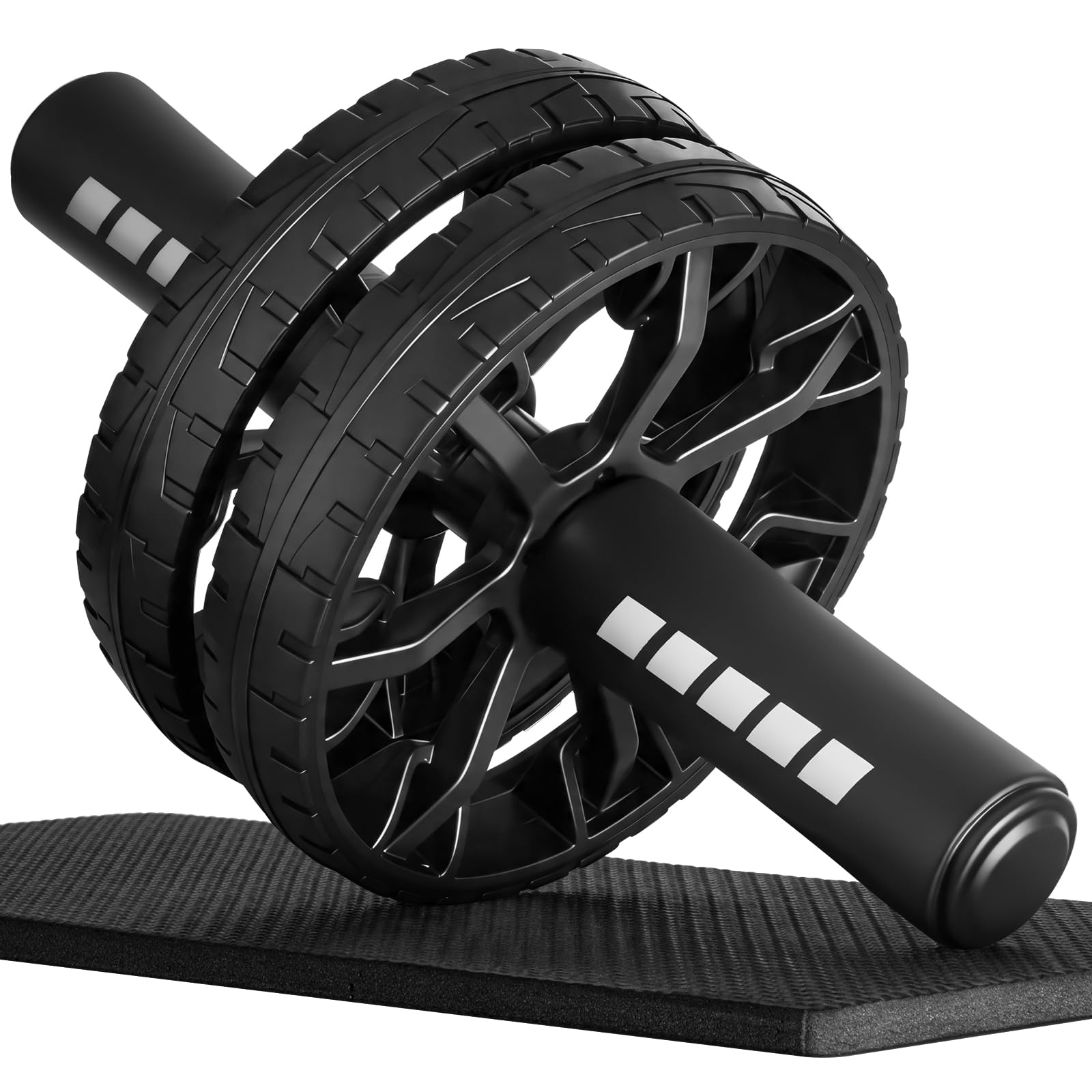 Rueda de abdominales mejorada, equipo de entrenamiento de núcleo abdominal para gimnasio en casa con rodillera, herramienta de entrenamiento de fuerza de cuerpo completo para hombres y