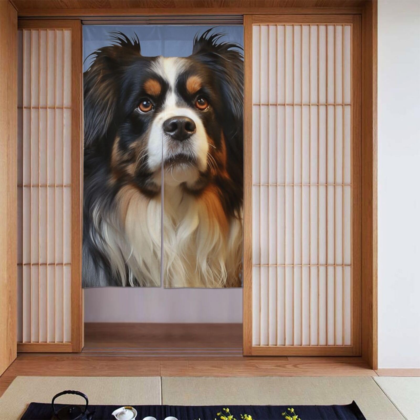 FodPand Personalized Door Curtain for Doorway Privac 34"X 56", Blackout Kitchen Curtains Window Treatment 2 Panel Dog Door Curtain Tapestry Hanging Room Divider Home Decor
