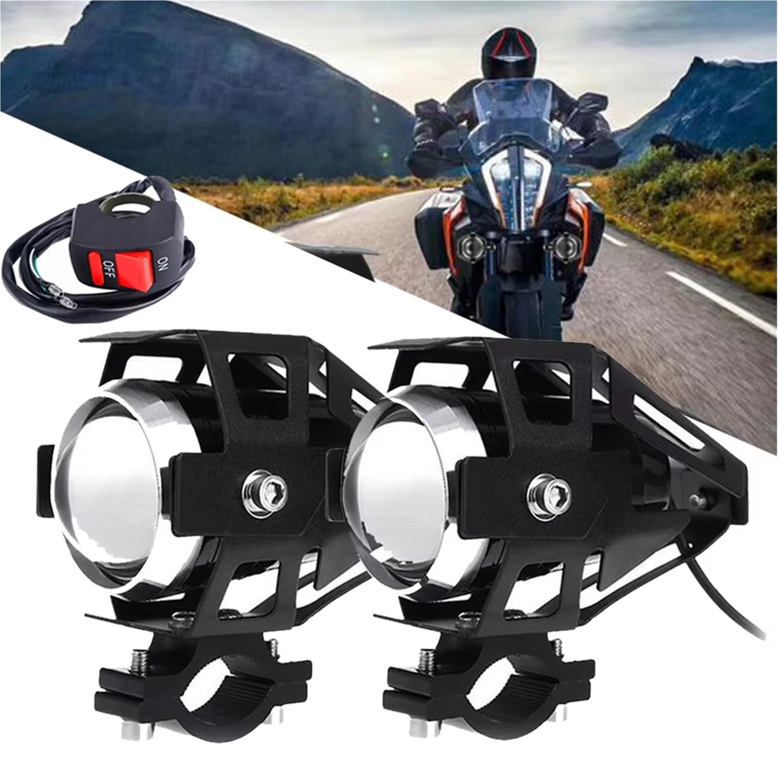 Fari Anteriori Moto PER Benelli PER TRK502 X PER TRK 502X 2021 PER TRK 502 Faro Per Moto Fendinebbia Anteriore U5 12V LED Lente Faretti Proiettore Luce Moto Faro Fanale(B)