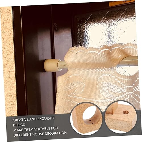 Miniatura 9 de DOITOOL Soporte de cortina de cocina, soporte de cortina de madera pesada, soportes de barra de soporte para ventana, ganchos de pared para