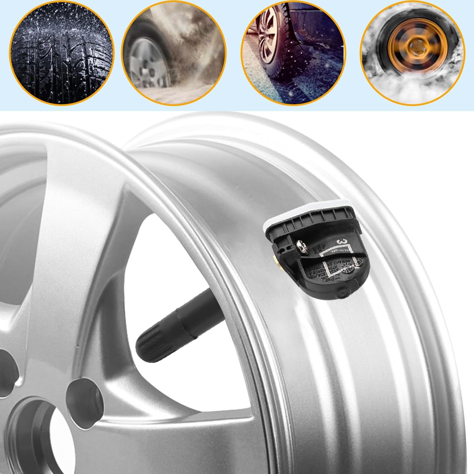 ANBOO Lot de 4 capteurs de pression des pneus TPMS - Système de contrôle de la pression des pneus - Capteurs RDKS compatibles avec Ford Focus III/C-Max II/B-Max/Kuga/Fiesta/Mondeo/Ecosport 1862980