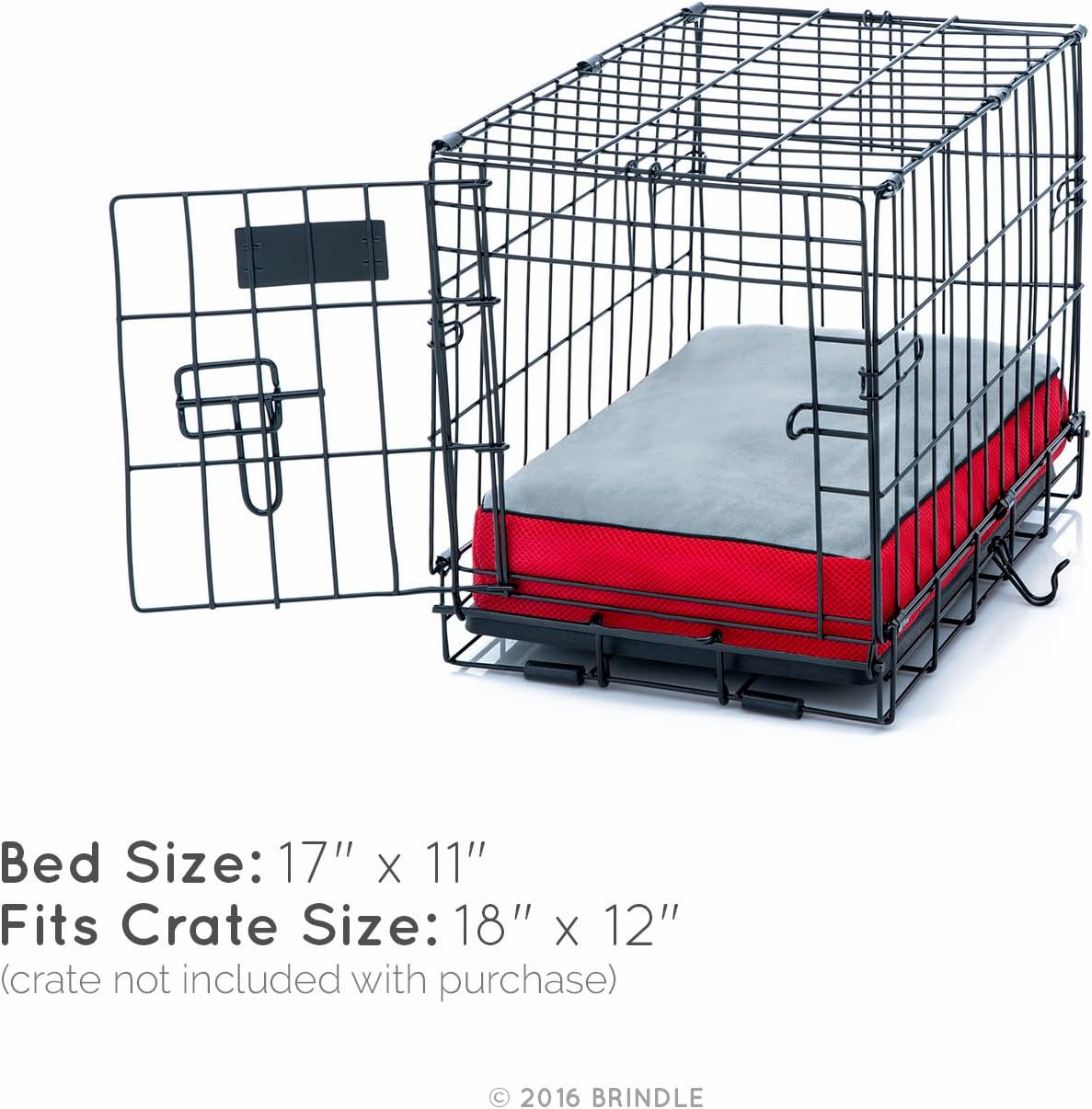 Brindle Shredded Memory Foam Dog Bed with Removable Washable Cover-Plush Orthopedic Pet Bed - 17 x 11 inches - Red