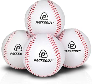PACKGOUT Soft Baseballs, Foam Baseballs for Kids Teenager Players Training Balls 12Pcs (Red, Blue, Yellow, Green) (White)