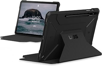 URBAN ARMOR GEAR UAG Designed for Galaxy Tab S8 11-inch SM-X700 & SM-X706 Case Rugged Multi-Angle Viewing Folio Stand Metropolis Heavy Duty Protective Cover, Black