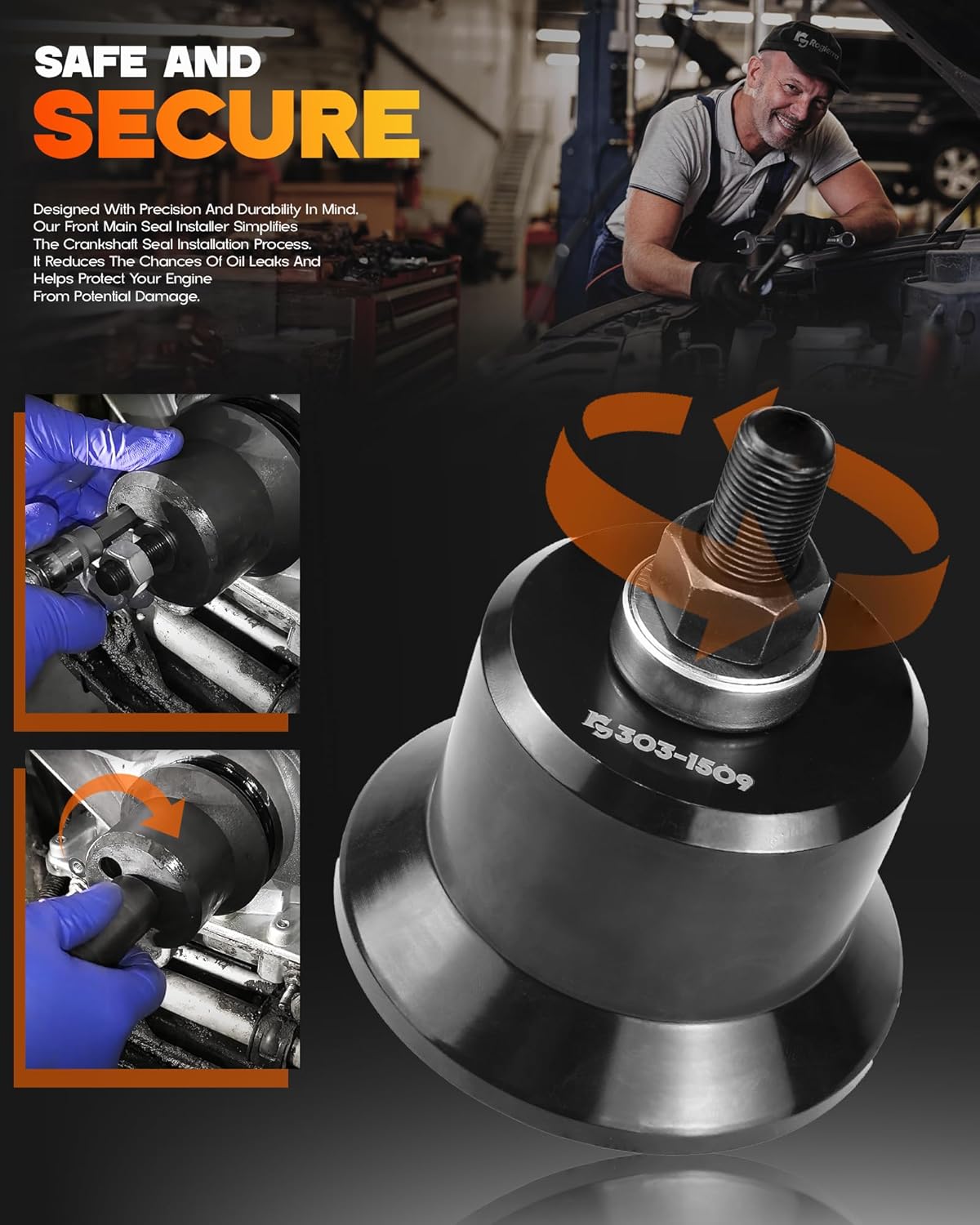 303-1509&303-1509-01 6.7L Front Crankshaft Seal Installer Tool for Ford Super Duty F-250 F-350 F-450 F-550 F-650 F-750 6.7L PowerStroke 2011-2021 and for Ford Super Duty F650/750 Alt ST-137B 2016-2020