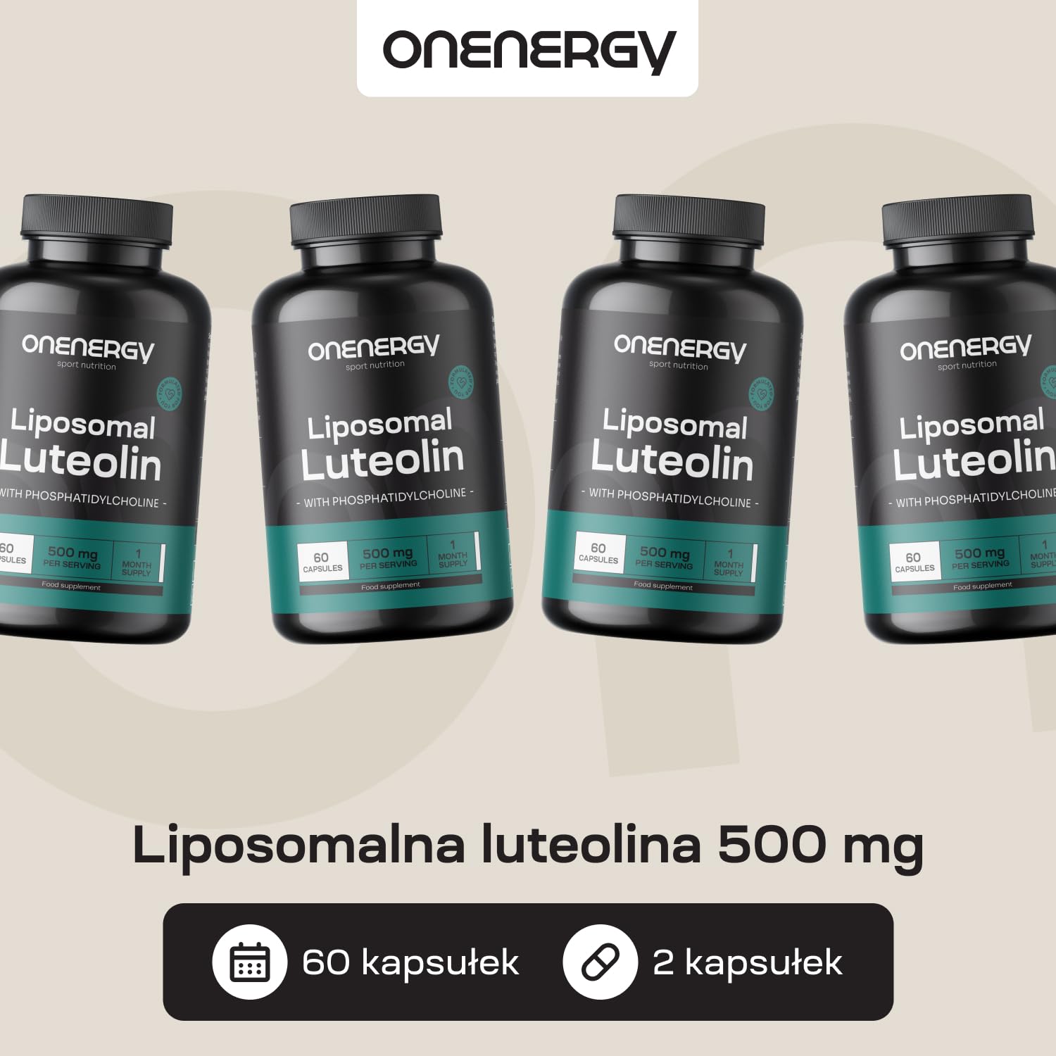 Liposomalna luteolina 500 mg - 60 kapsułek roślinnych - Naturalny flawonoid - Doskonałe wchłanianie i skuteczność - Z dodatkiem fosfatydylocholiny - Codzienne wsparcie