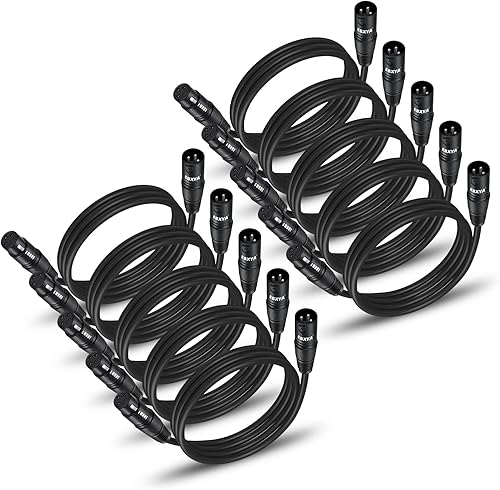 Miniatura 37 de EBXYA Cable XLR de 2 pies, paquete de 2 cables DMX equilibrados, cable de micrófono macho a hembra de 3 pines para altavoces, mezclador, iluminación