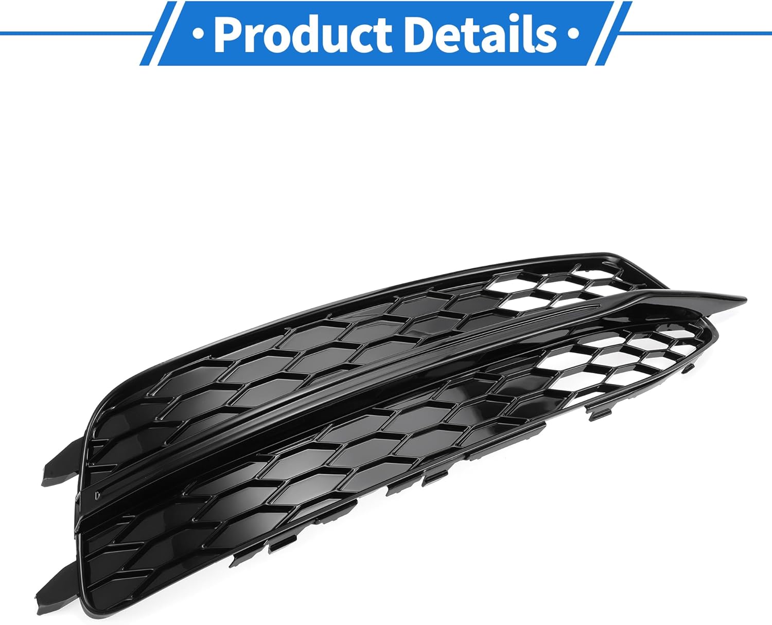 1pc Fog Light Grill for Audi A6 C7 2011-2014 Durable ABS Black Front Right Front Lower Bumper Fog Light Cover Inserts