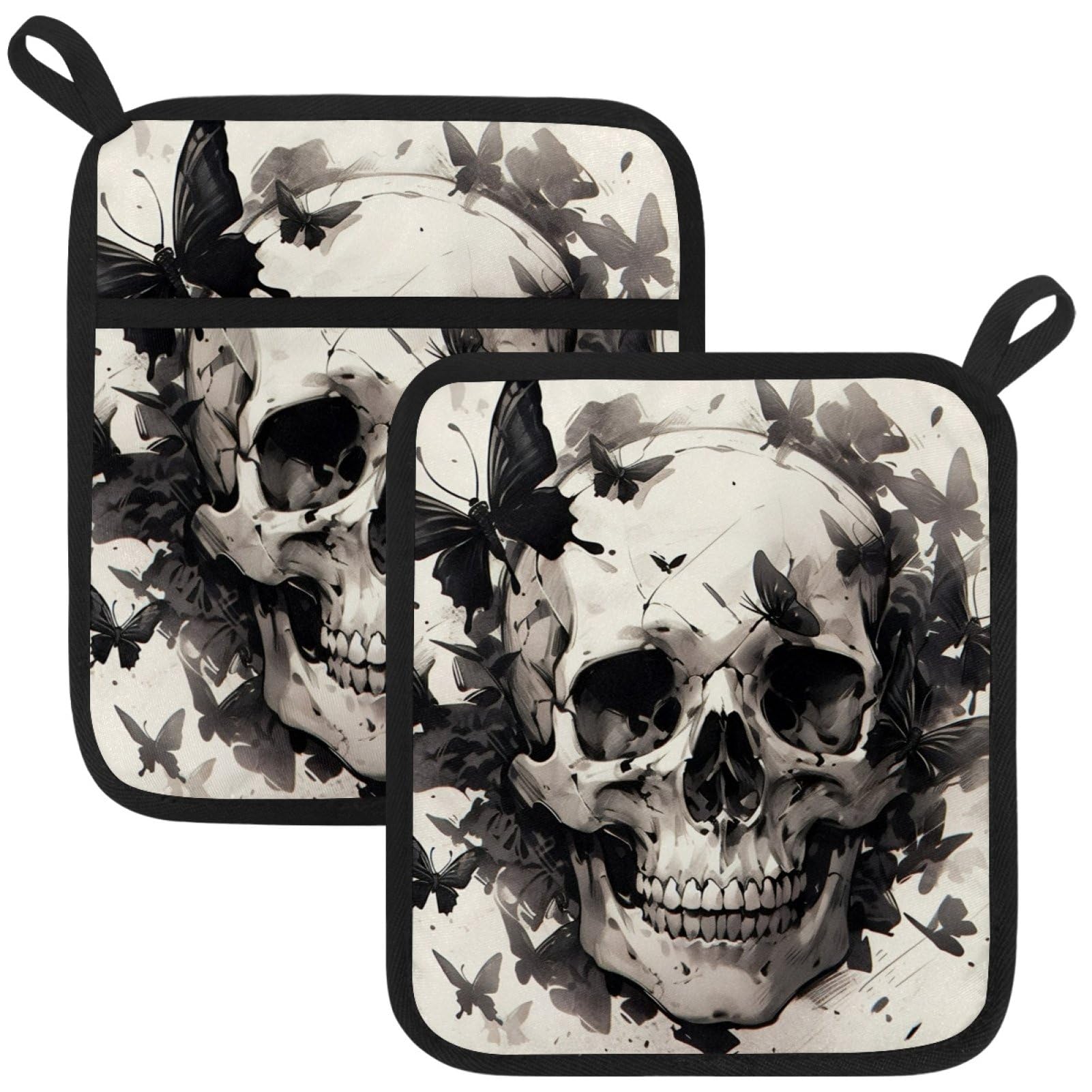 VAPOKF Skeleton Butterfly Pot Holder, Heat Resistant Oven Cloths, Potholders & Oven Gloves, for Kitchen Cooking & Baking, Thick & Safe, Protection of Hands From Hot Utensils