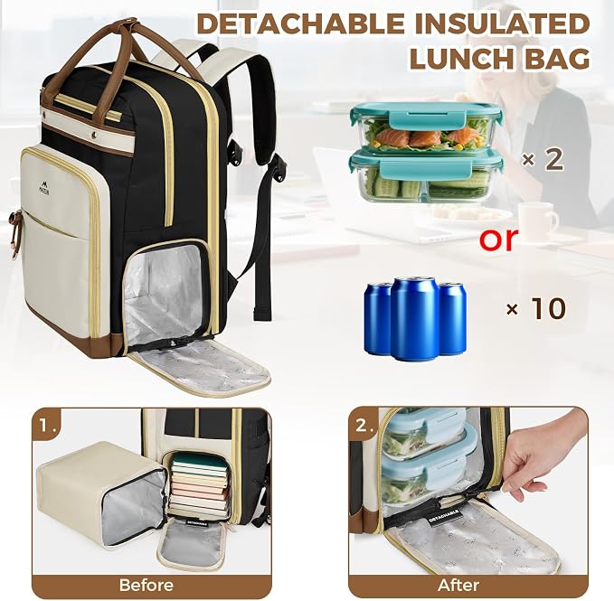 Mochila de trabajo con compartimento para almuerzo 15.6 pulgadas miniatura 2
