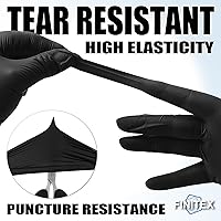 Vista 7 de FINITEX - Guantes desechables de nitrilo negros, guantes de examen, sin polvo, sin látex, 3 mil, caja de 10 cajas