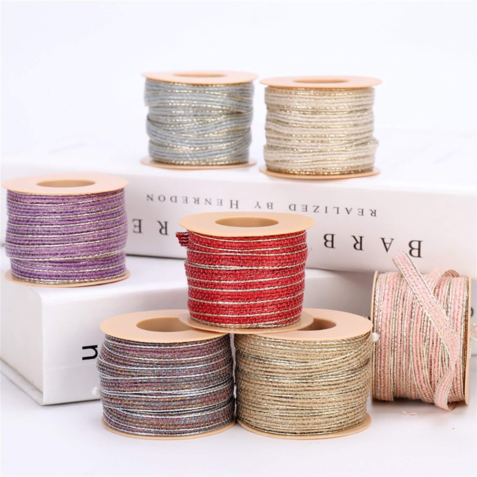 Zkenshan-Natural Jute Twine 10m Natural Jute Twine Burlap String, Hemp Rope Wedding Christmas Party Decoration Ribbon Handwork Wrapping DIY, 1Pc, Natural Jute Fiber (Color : 10)