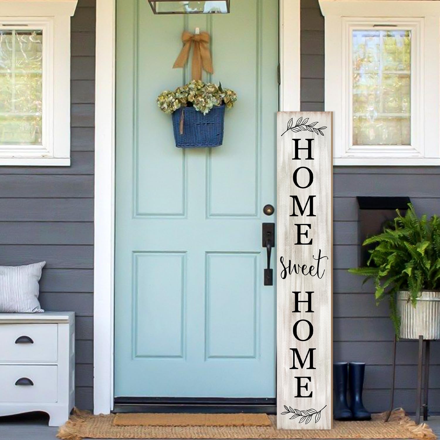 Home Sweet Home Porch Sign Wooden Welcome Sign Vertical Hanging Signs For Standing Front Porch Standing Farmhouse Porch Signs Outdoor Tall Sign Decorations Outdoor Welcome Signs for Porch 47.2H
