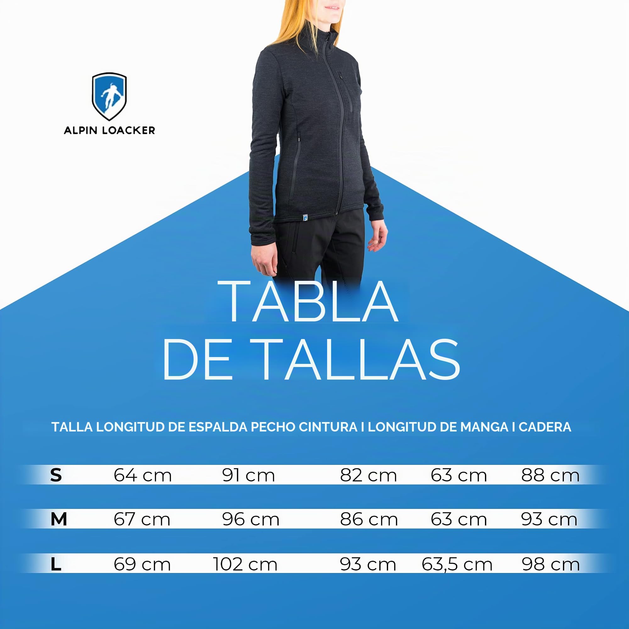 ALPIN LOACKER Chaqueta mujer de lana merino 270 g/m² - la chaqueta polar mujer,chaqueta deportiva mujer termica