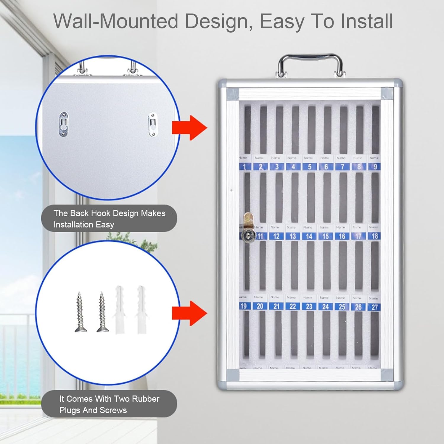 Cell Phone Storage Box, 12-60 Slots Aluminum Alloy Mobile Phone Locker Cabinet and Key Lock Ideal for School Office(36slots)