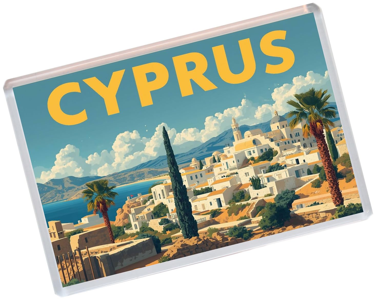 Baked Bean Store Multicolor Cyprus - Jumbo Artistic Fridge Magnet 96 X 67Mm Bbsfhm2118