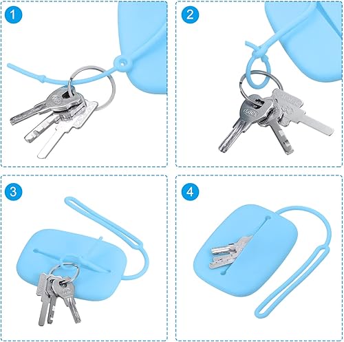 Miniatura 4 de PATIKIL Bolsa de almacenamiento de silicona, mini bolsa organizadora de llaves con cordón para llaves, auriculares, tarjeta de cable de datos