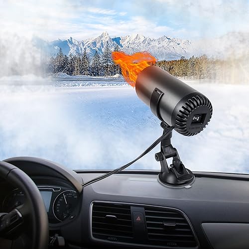 Miniatura 3 de ROYADVE Calentador de coche de 150 W que se conecta al encendedor de cigarrillos, calentador de automóvil de 12 V, descongelador portátil para