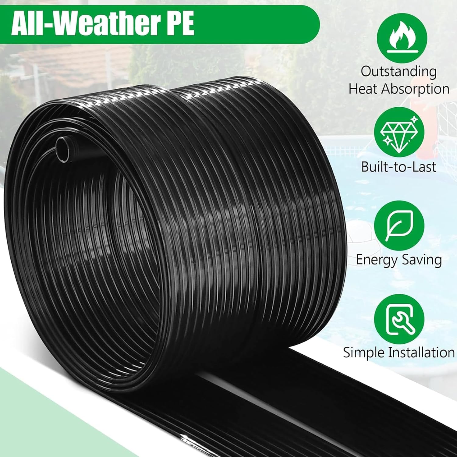 Home Swimming Pool Solar Mat Rubber Heaters Pool Warmer Heating Mats Collector Pad Easy to Use Collector Pad