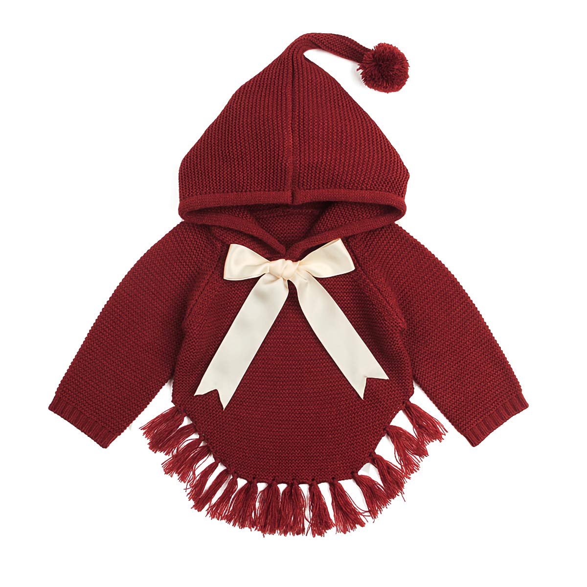 Baby Girls Knit Sweater Hoodies Warm Tops Toddler Infant Outerwear Coat